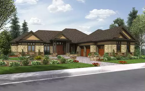 image of large craftsman house plan 4281